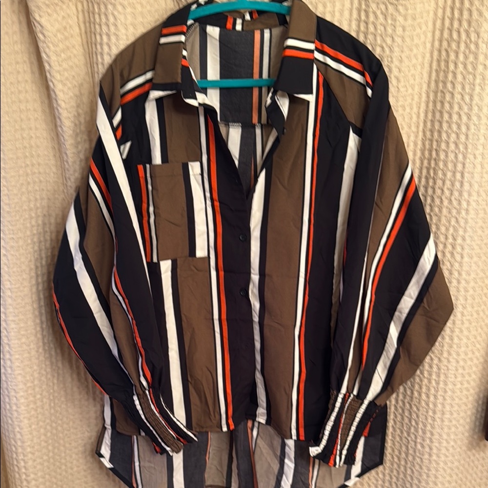 Striped Button-Up Shirt